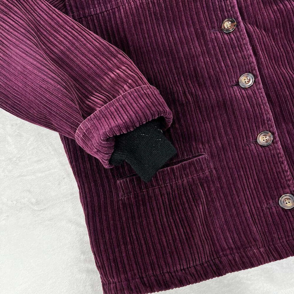 St. John's Bay Vintage Purple Corduroy Button Jacket Women's size Medium Petite - Picture 6 of 8